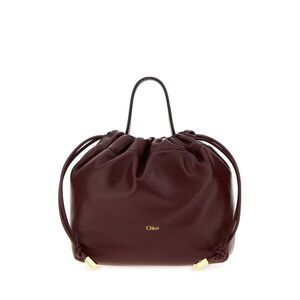 Chloe Women Burgundy Leather Mini Chloe Icons Handbag